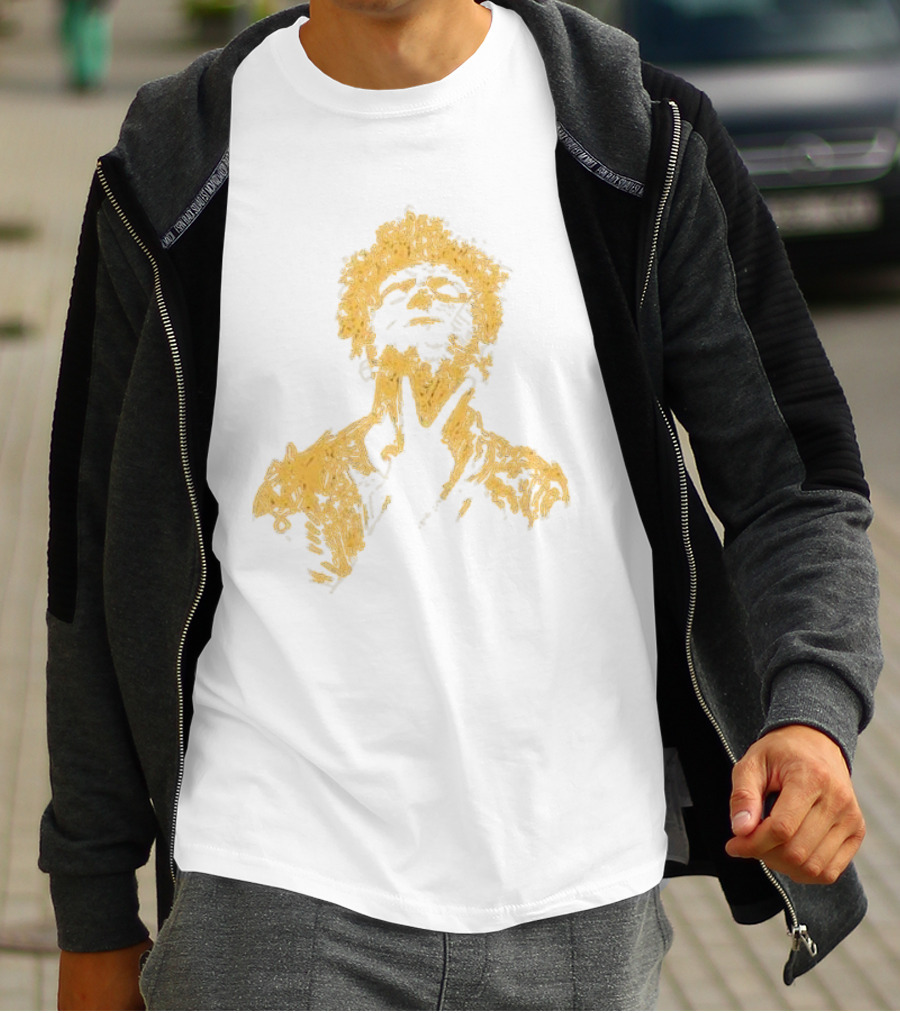 Anthony Green California Fire Relief Fund Charity Portrait Yellow Sketch T-Shirt