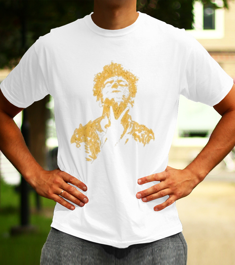 Anthony Green California Fire Relief Fund Charity Portrait Yellow Sketch T-Shirt
