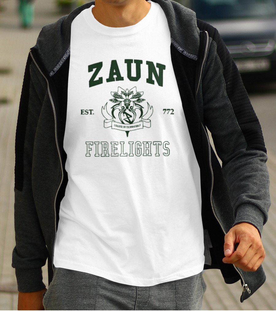 Zaun College Of Technomaturgy Firelights Est 772 T-Shirt