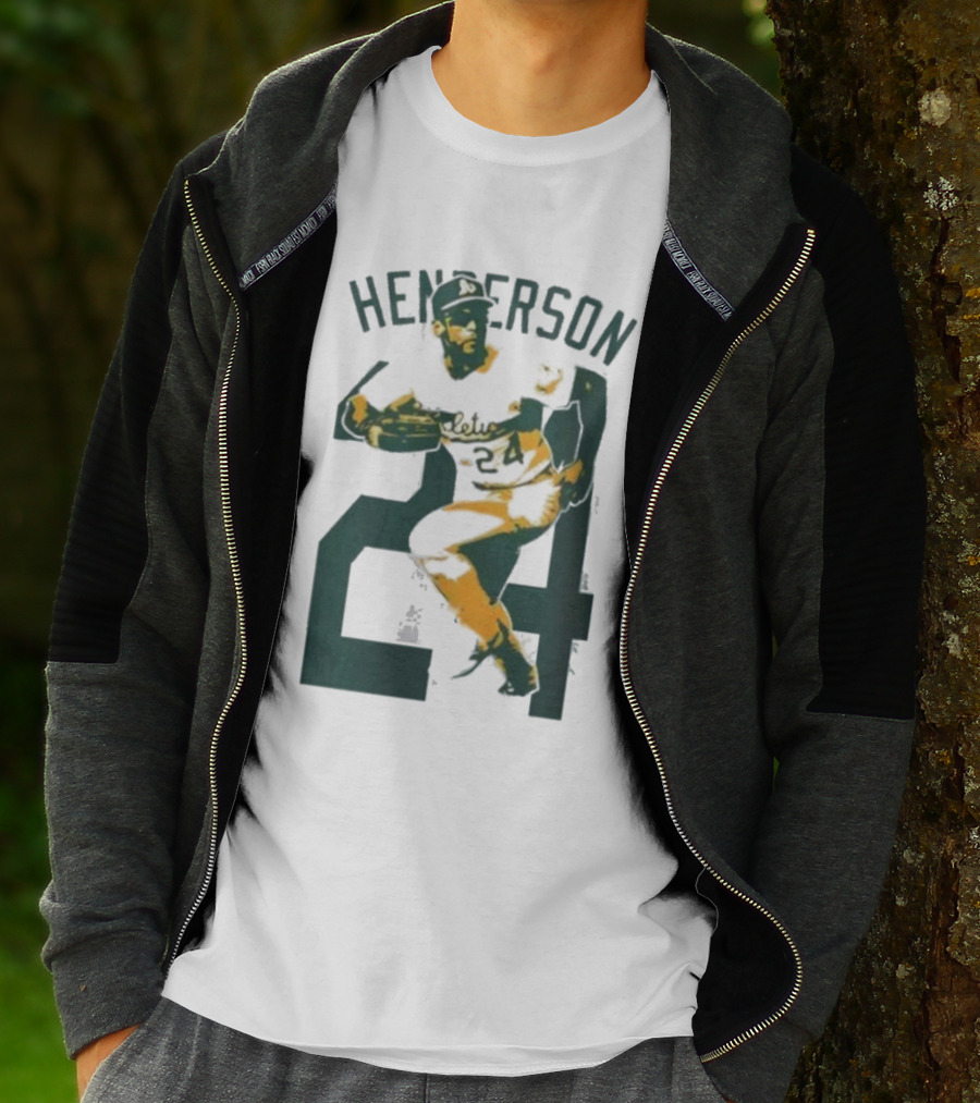 Athletics Forever Rickey Henderson 24 Thank You For Memories T-Shirt