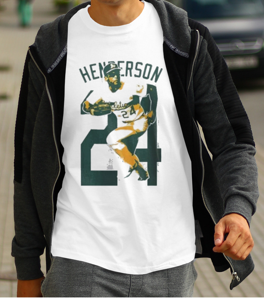 Athletics Forever Rickey Henderson 24 Thank You For Memories T-Shirt
