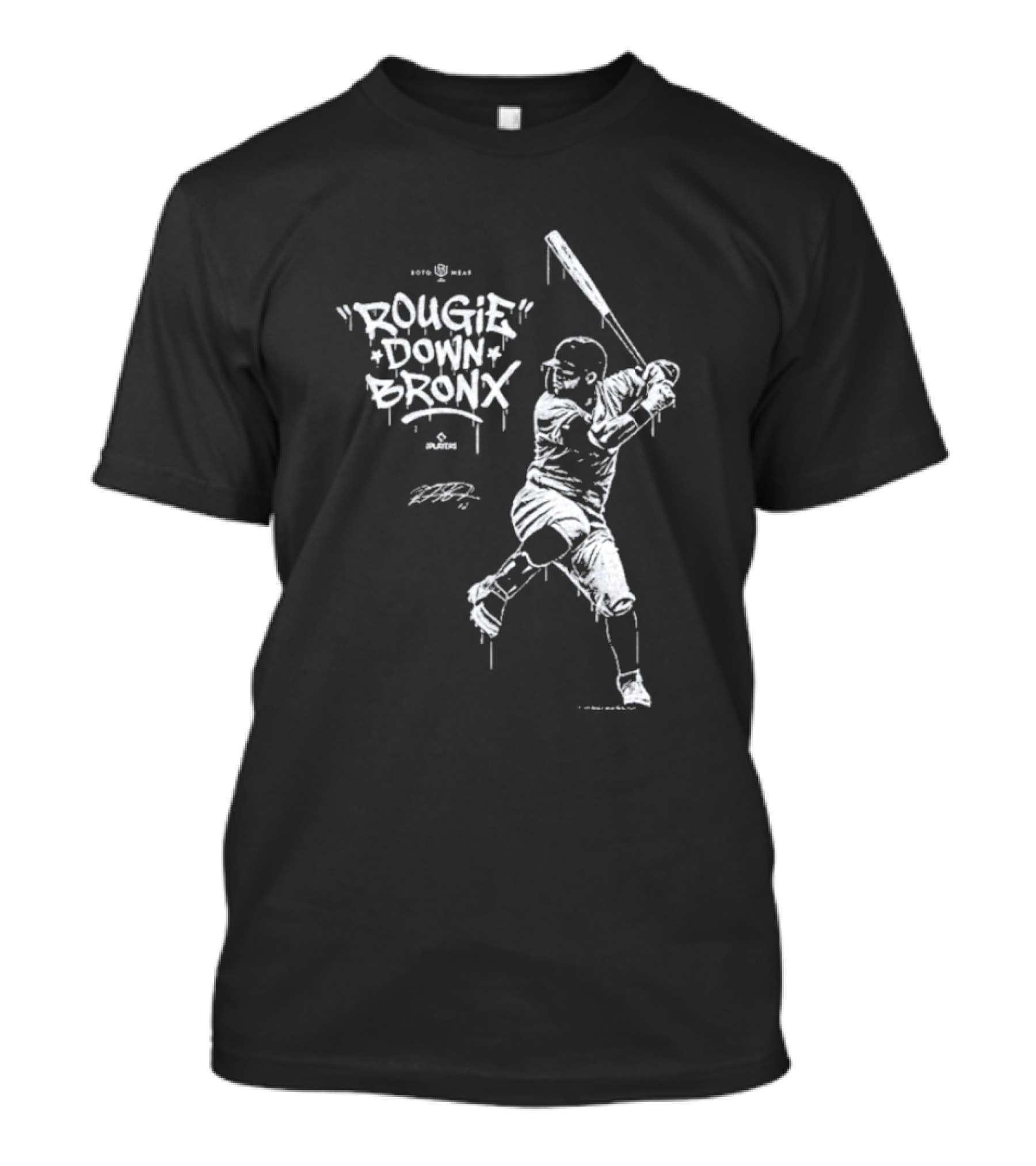 Rougie Down Bronx Yankees Baseball Player Action T-Shirt