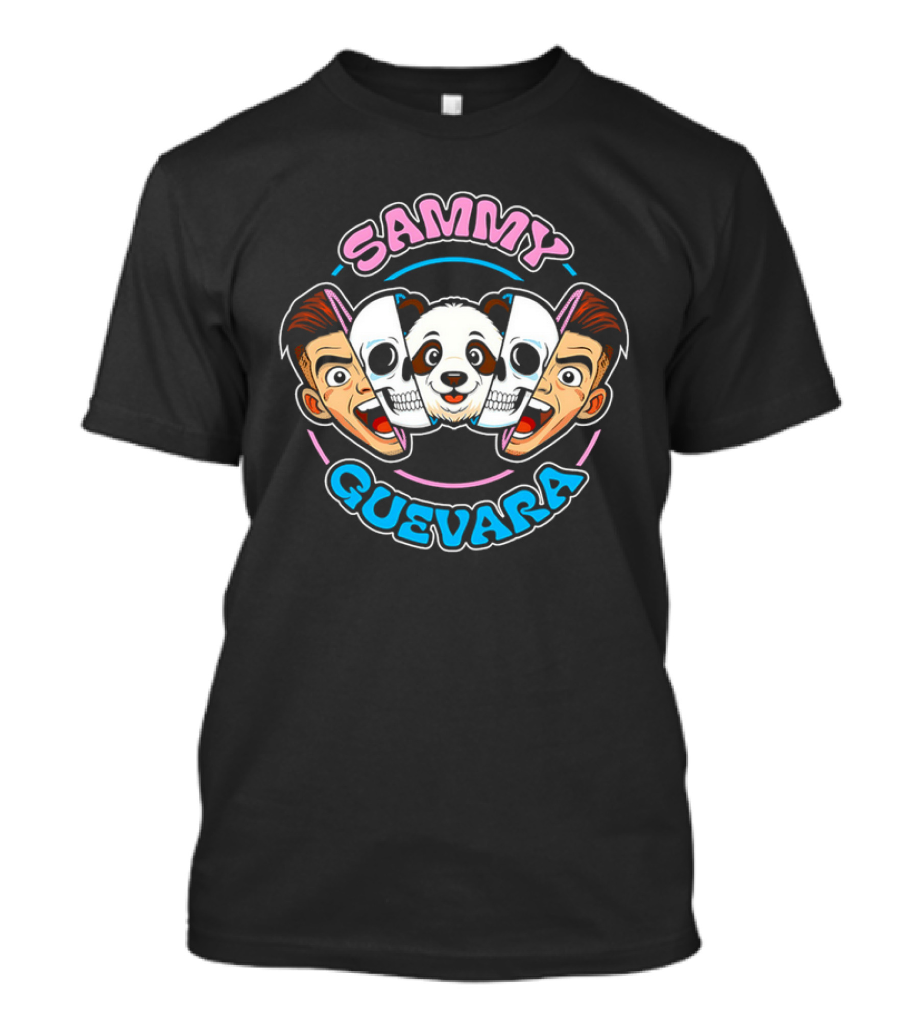 SAMMY GUEVARA PANDA POWER WRESTLER CARTOON FACES T-Shirt