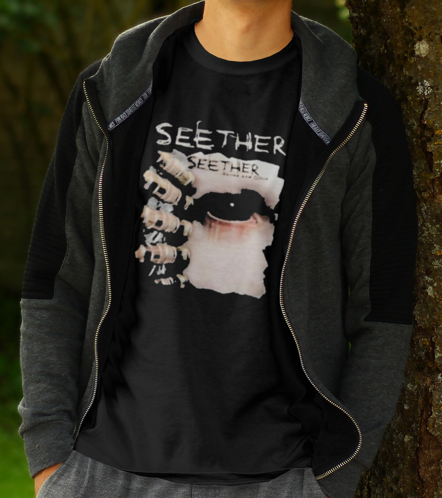 Seether Karma And Effect Eye Skeleton Couple Image T-Shirt
