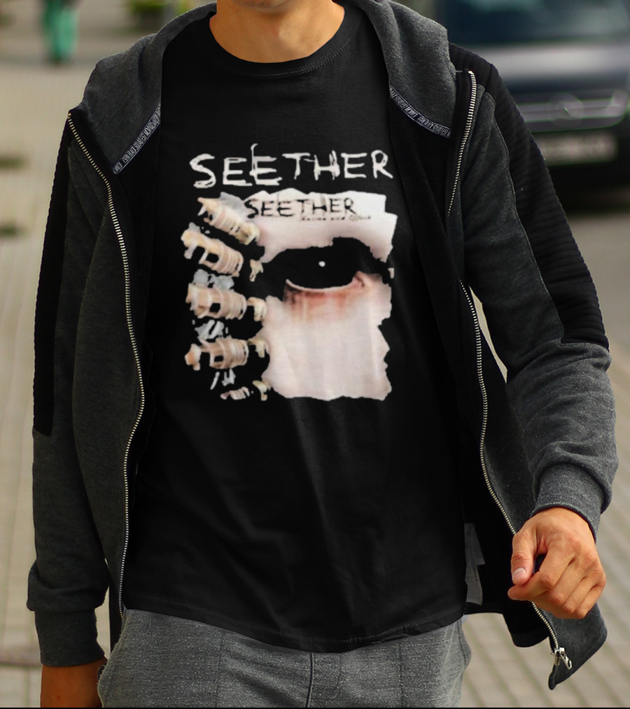 Seether Karma And Effect Eye Skeleton Couple Image T-Shirt