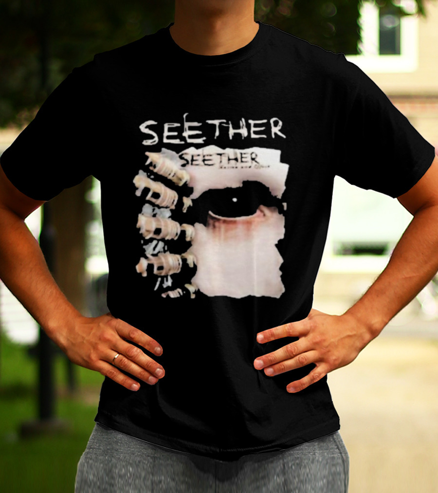 Seether Karma And Effect Eye Skeleton Couple Image T-Shirt