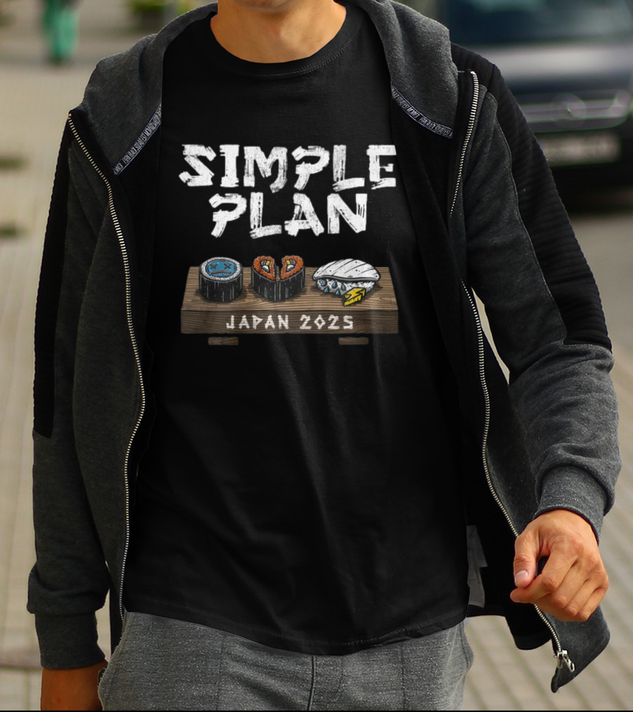 Simple Plan Japan 2025 Sushi Icons T-Shirt