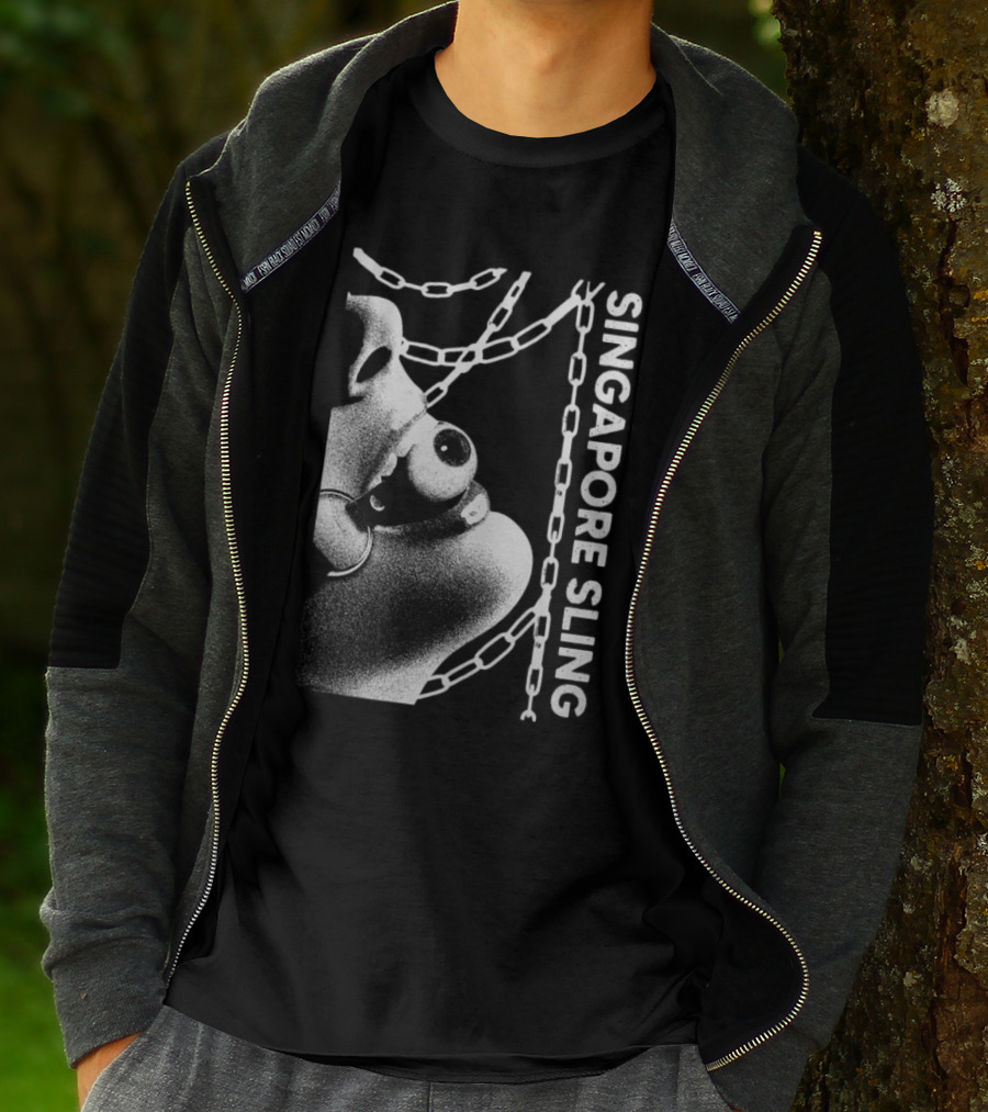 SINGAPORE SLING Mask Chains Artwork T-Shirt