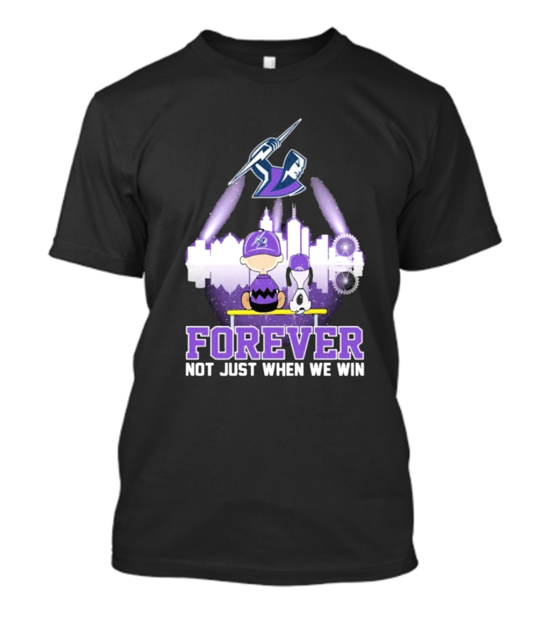 Snoopy Charlie Brown Melbourne Storm Forever Not Just When We Win Peanuts Skyline T-Shirt