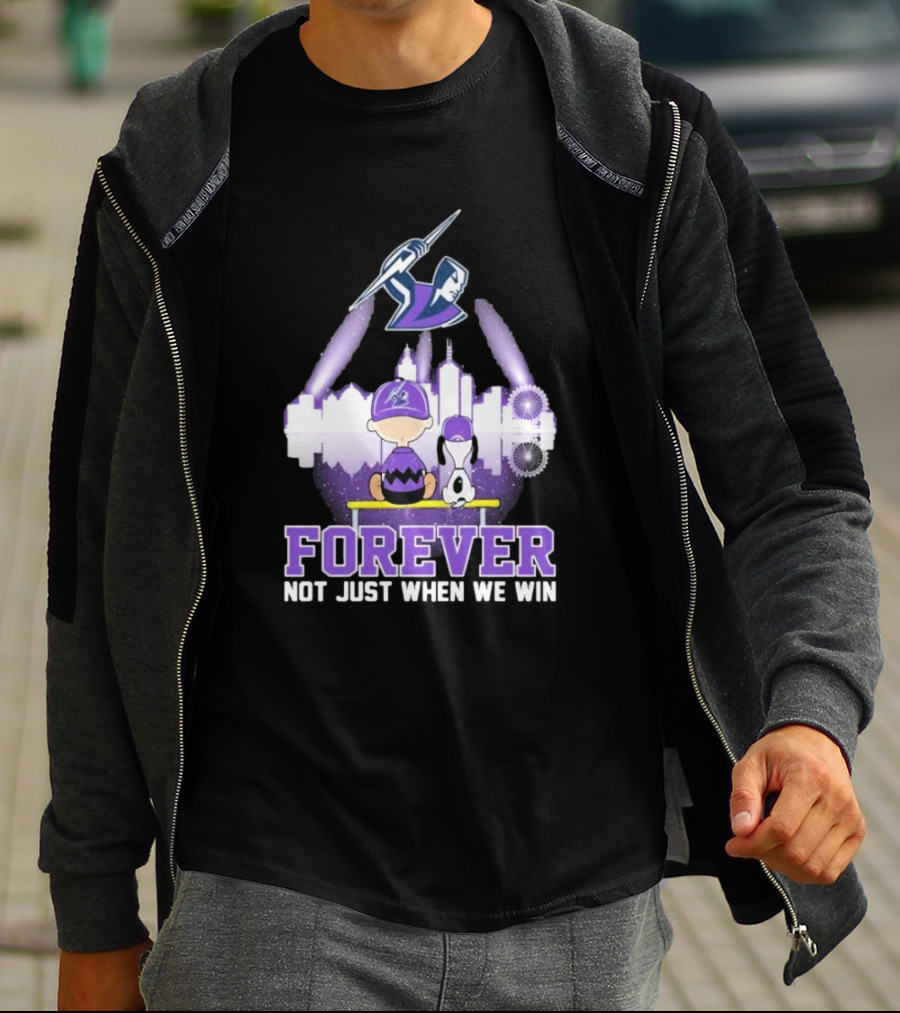 Snoopy Charlie Brown Melbourne Storm Forever Not Just When We Win Peanuts Skyline T-Shirt
