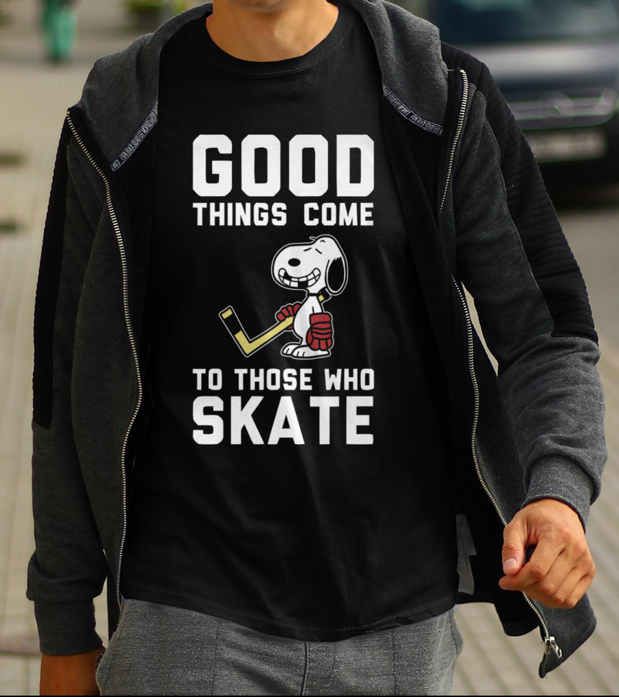 Snoopy Good Things Come To Those Who Skate Hockey T-Shirt