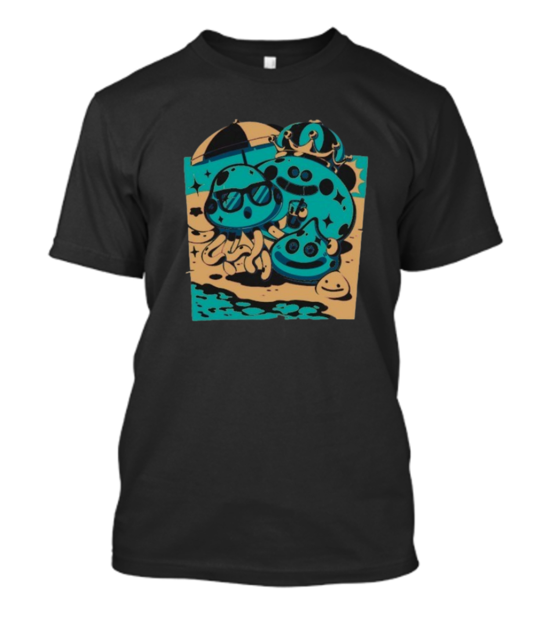 Summer Quest Beach Mushrooms Party Fun T-Shirt
