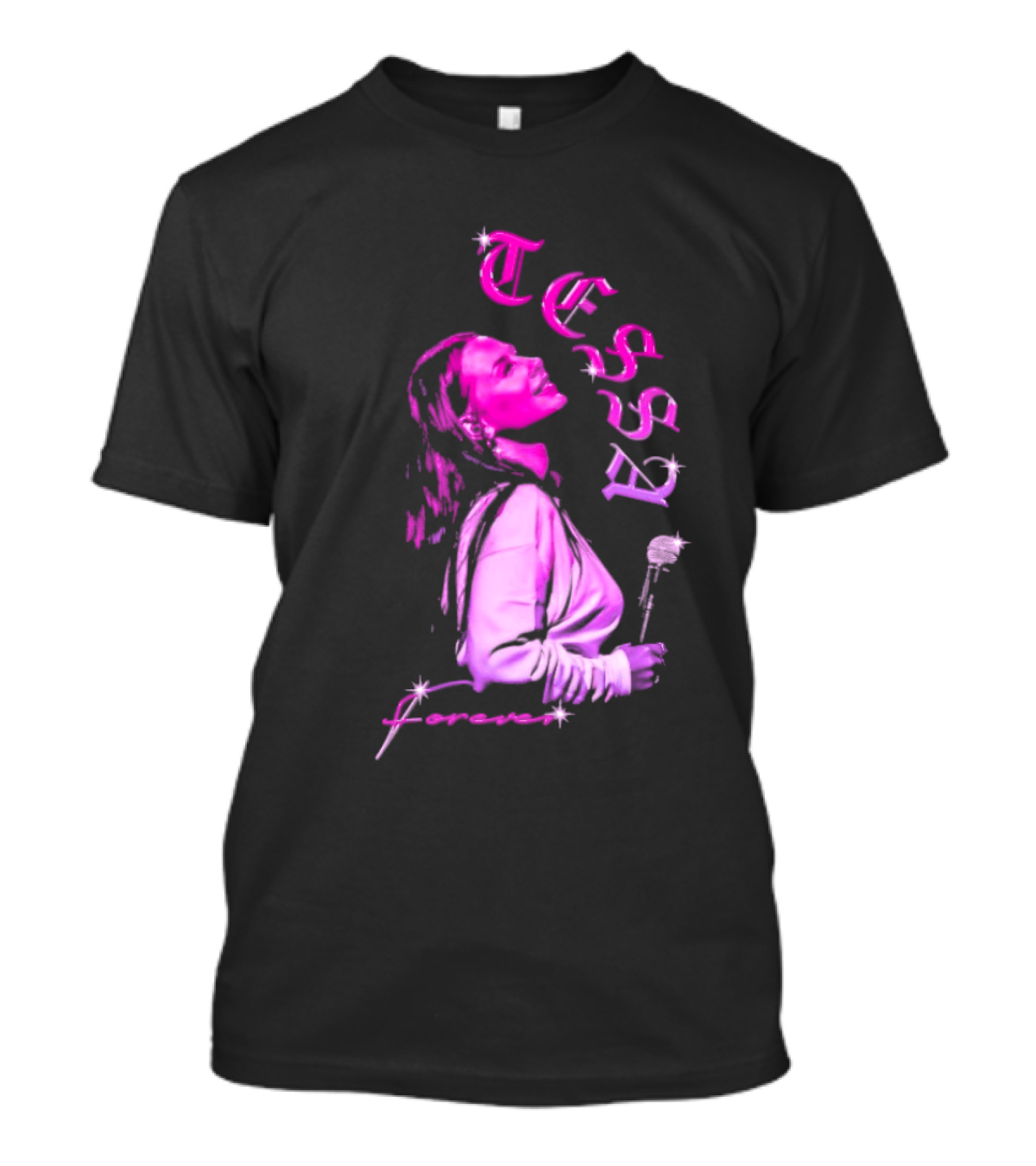 Tessa Forever Økologisk Pink Silhouette With Rose And Stars T-Shirt
