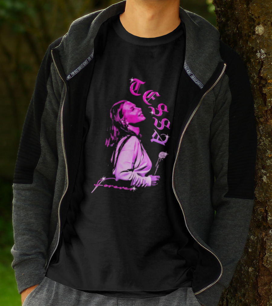 Tessa Forever Økologisk Pink Silhouette With Rose And Stars T-Shirt