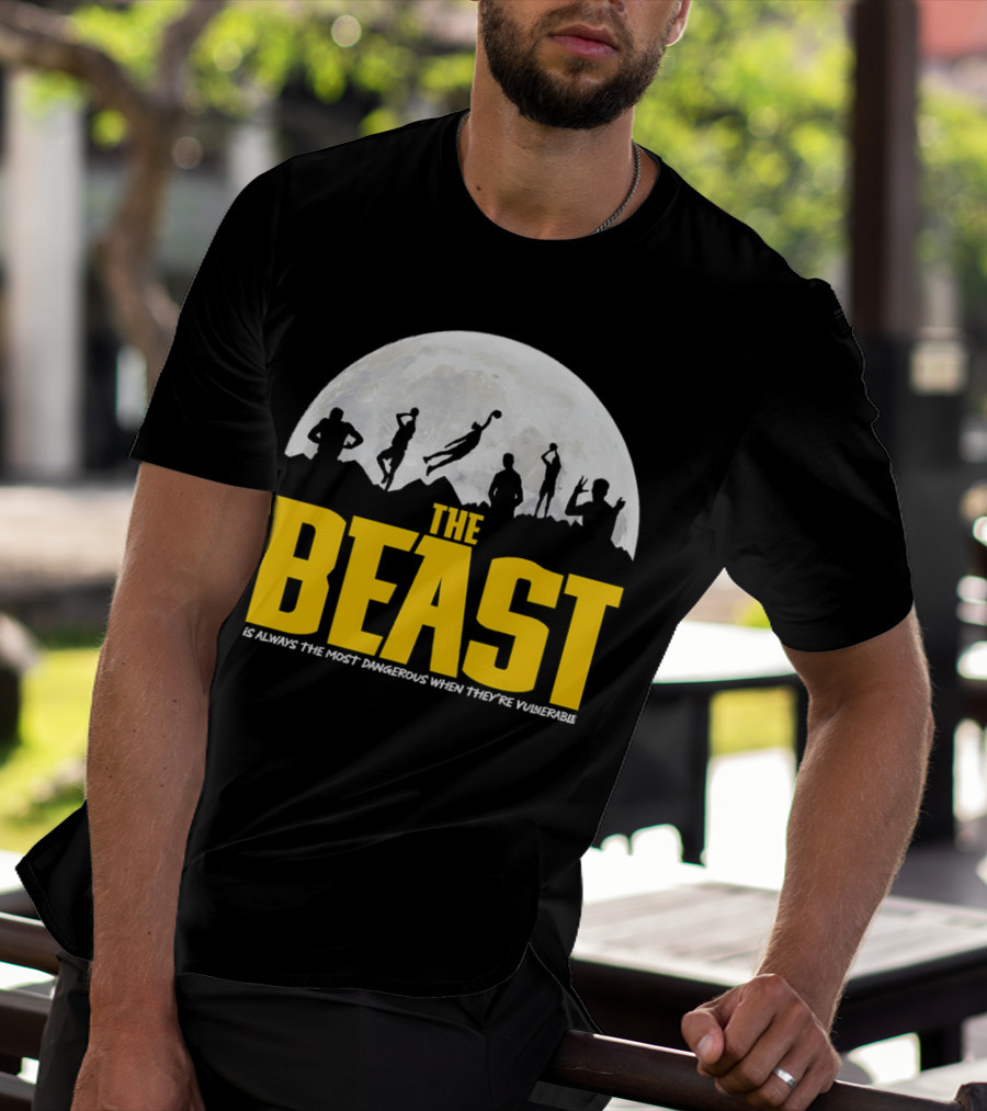 The Beast Is Always The Most Dangerous When They're Vulnerable Silhouettes Moon Scene T-Shirt