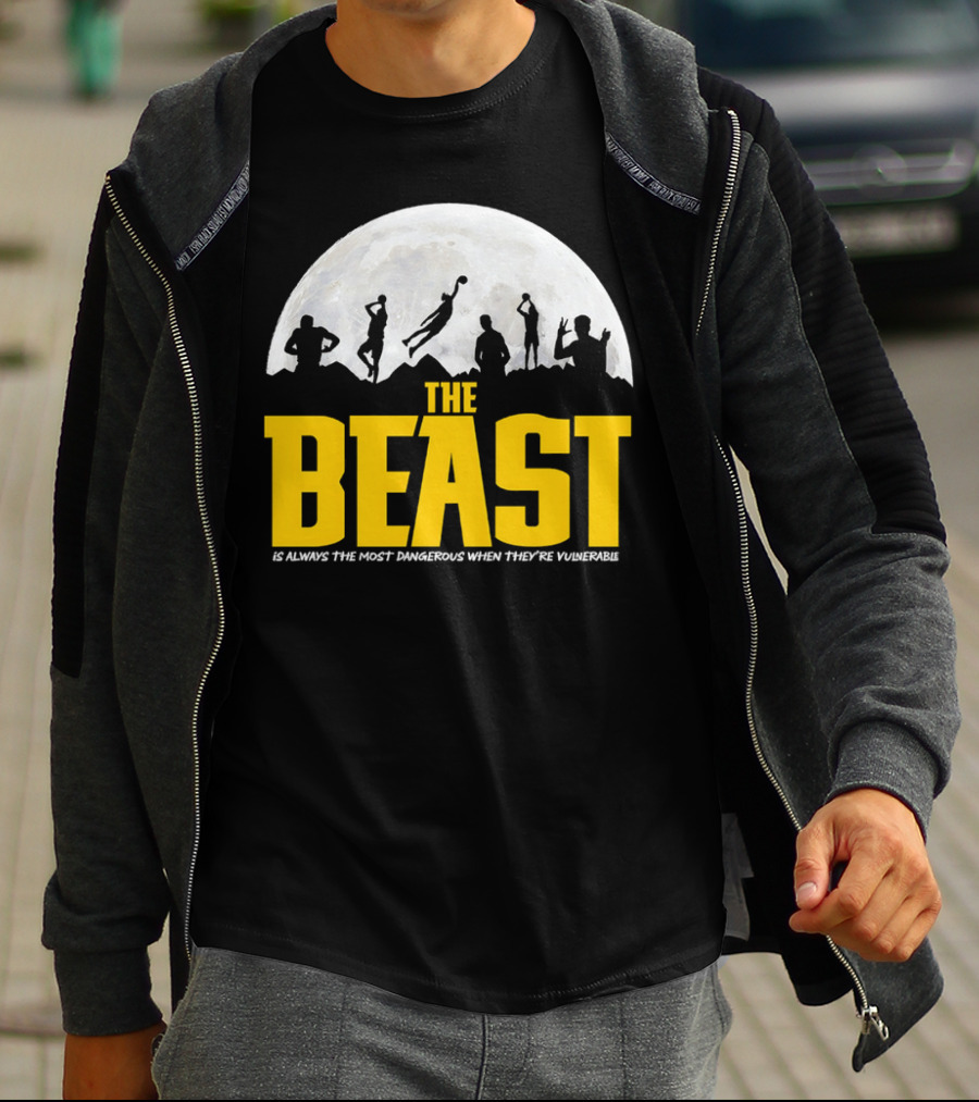 The Beast Is Always The Most Dangerous When They're Vulnerable Silhouettes Moon Scene T-Shirt