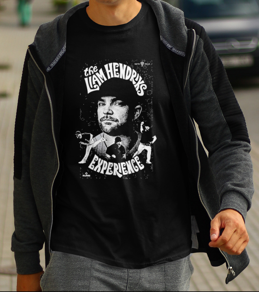 The Liam Hendriks Experience Pitching Action Portrait And Dynamic Text T-Shirt