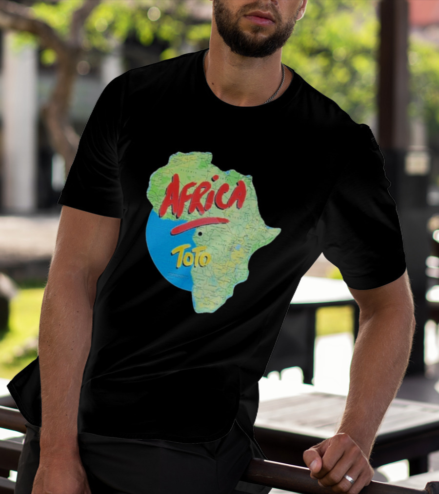 Toto Africa Map Shape With Record Design T-Shirt