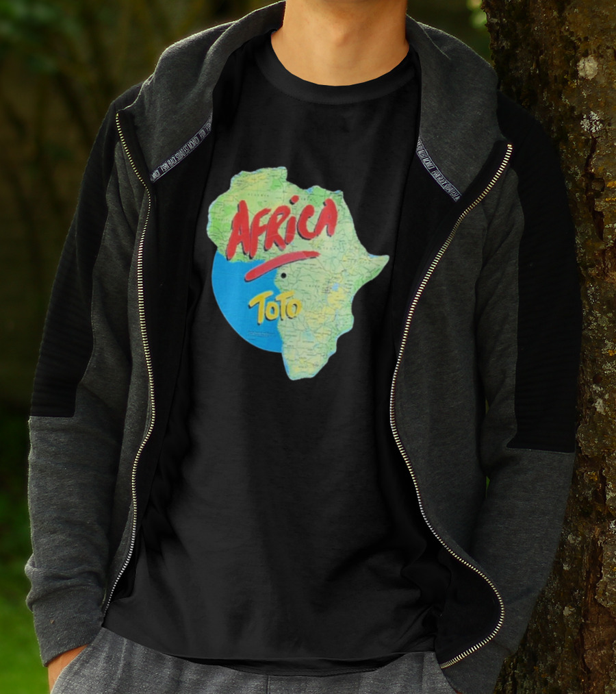 Toto Africa Map Shape With Record Design T-Shirt