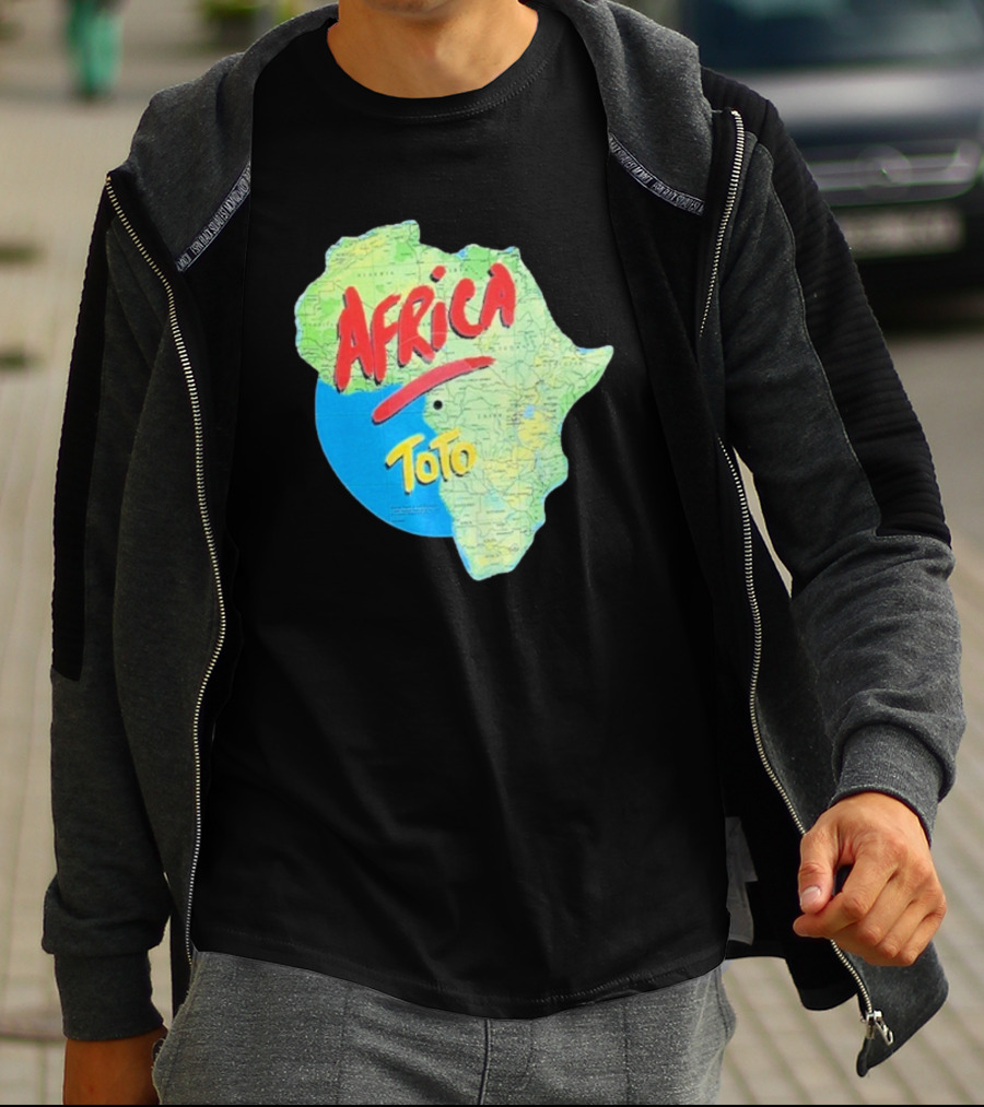 Toto Africa Map Shape With Record Design T-Shirt