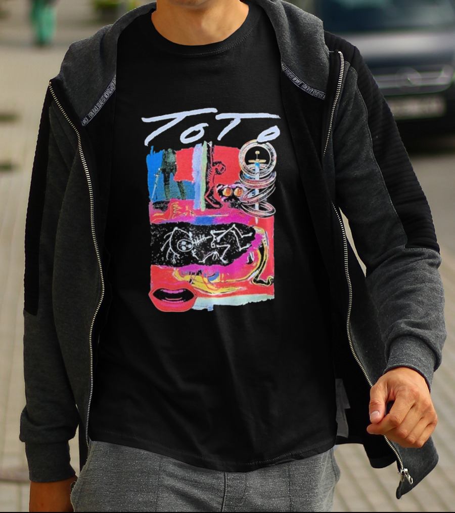 Toto Collage Album Art Iconic Retro Sword Lips Bold Colors T-Shirt