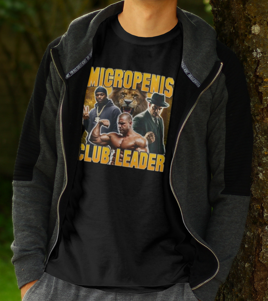 Micropenis Club Leader With Muscle Man And Lion T-Shirt