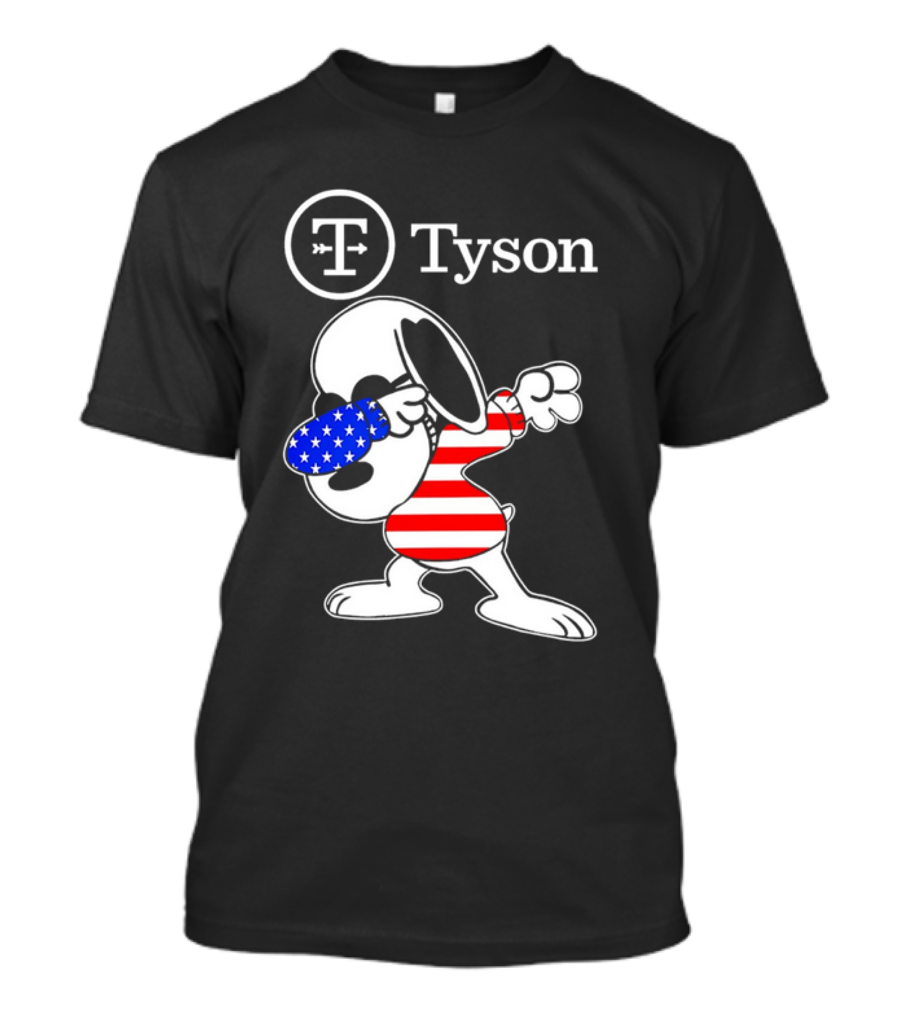 Tyson Foods Snoopy Dabbing American Flag Character T-Shirt