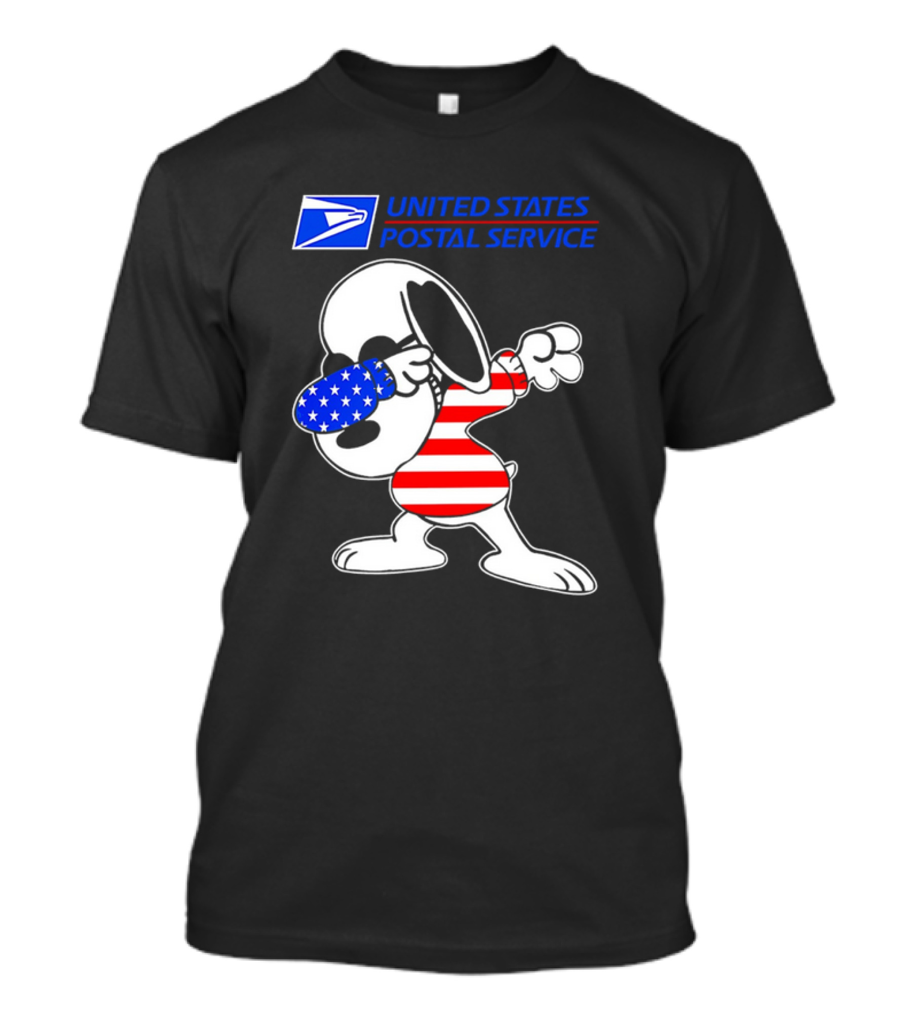 USPS United States Postal Service Snoopy Dabbing American Flag T-Shirt