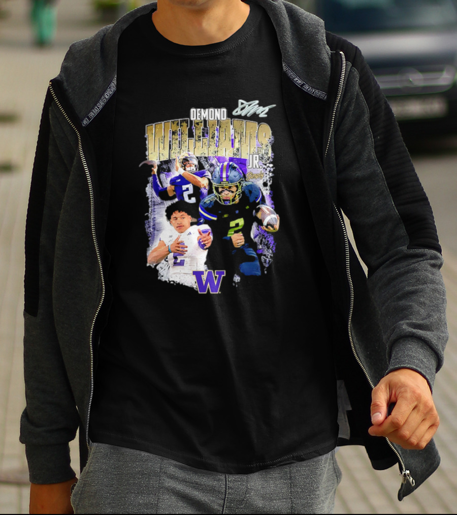 Demond Williams Jr. Washington Huskies Football W Logo T-Shirt