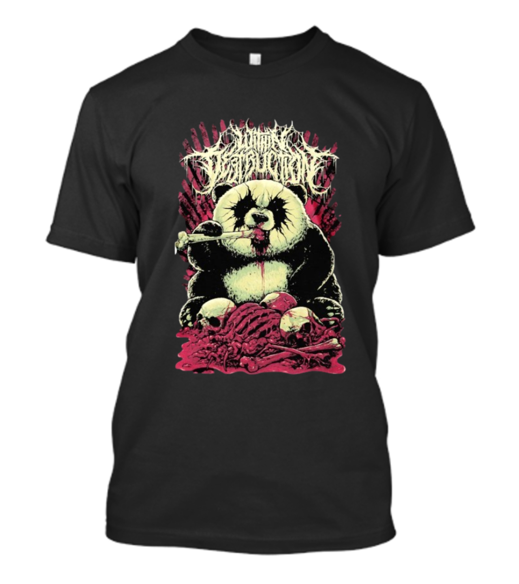 "Within Destruction Kawaii Panda Eating Noodles With Skulls And Bones" T-Shirt