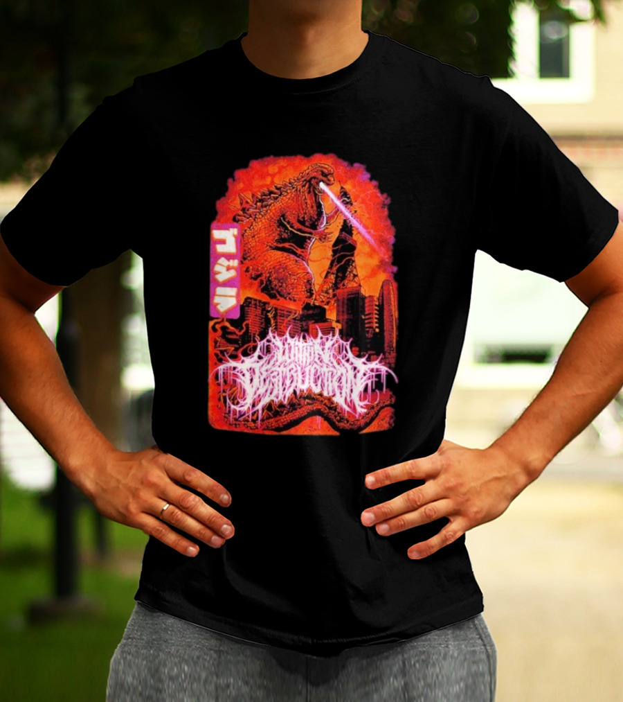 Within Destruction Reptile Kaiju Tokyo Destruction Scene T-Shirt