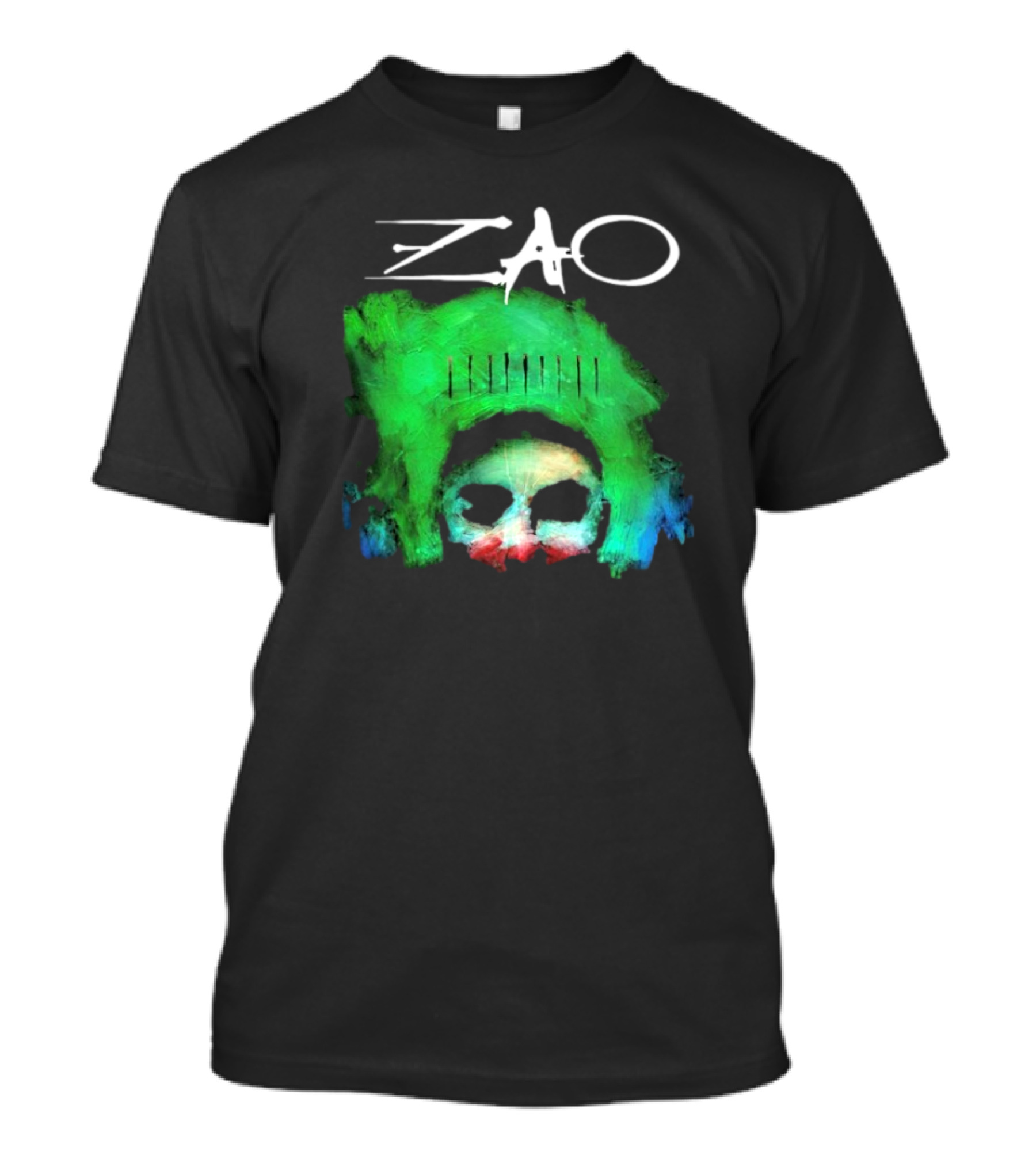 Zao Splinter Shards Green Skull Art T-Shirt