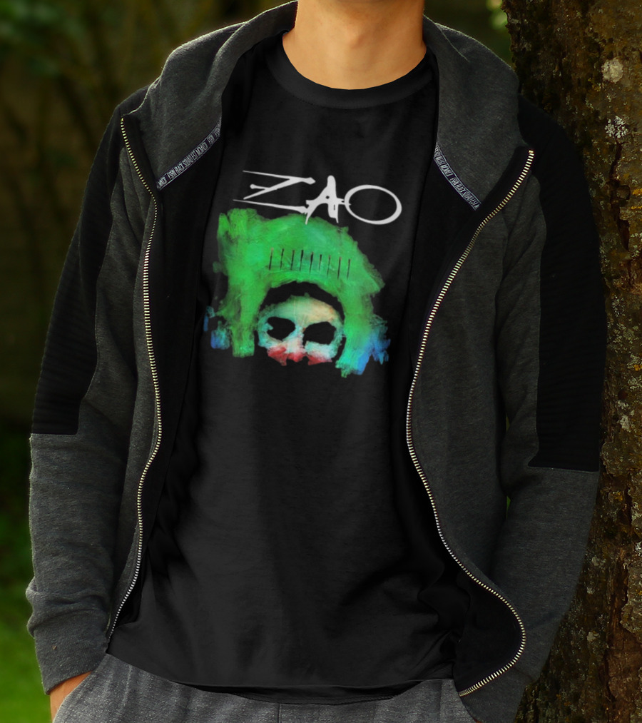 Zao Splinter Shards Green Skull Art T-Shirt