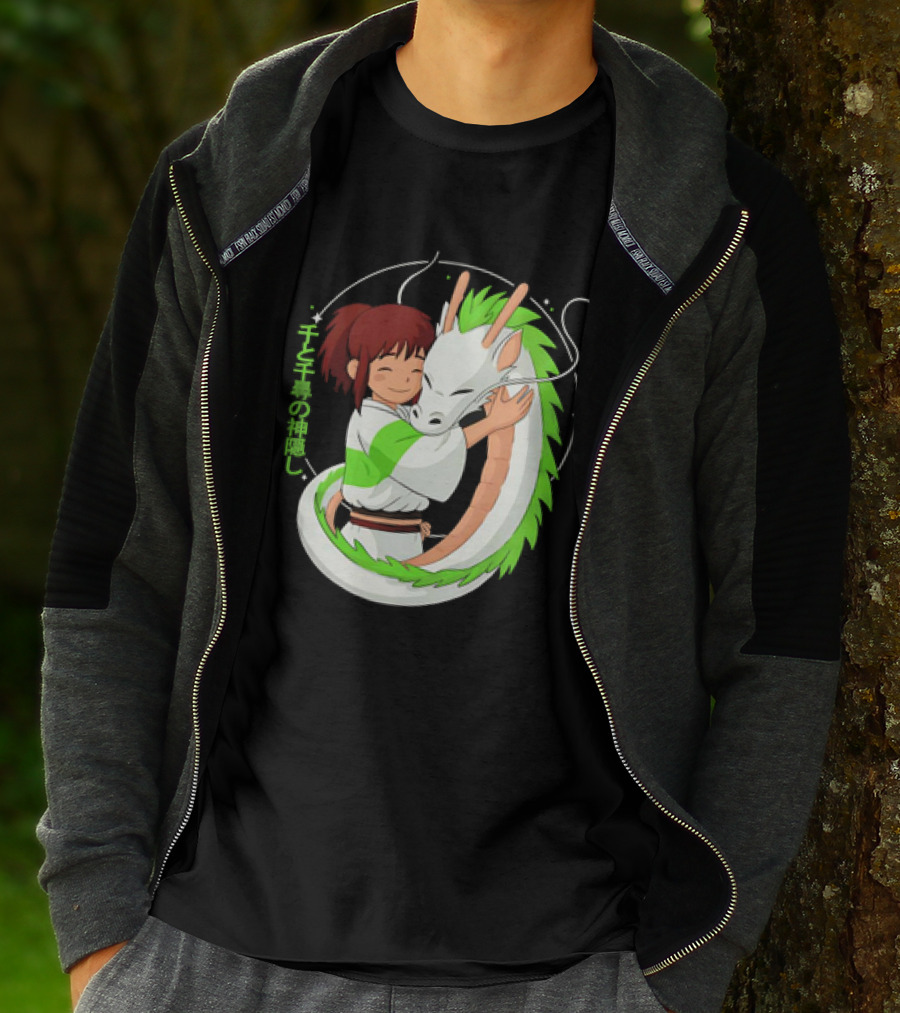 Spirited Away Haku And Chihiro Hug Embrace T-Shirt