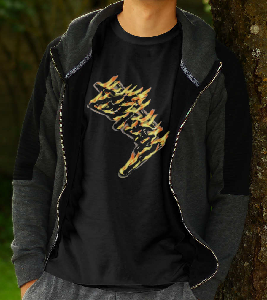 Stussy Burning Stock Flame Graphic Midnight T-Shirt