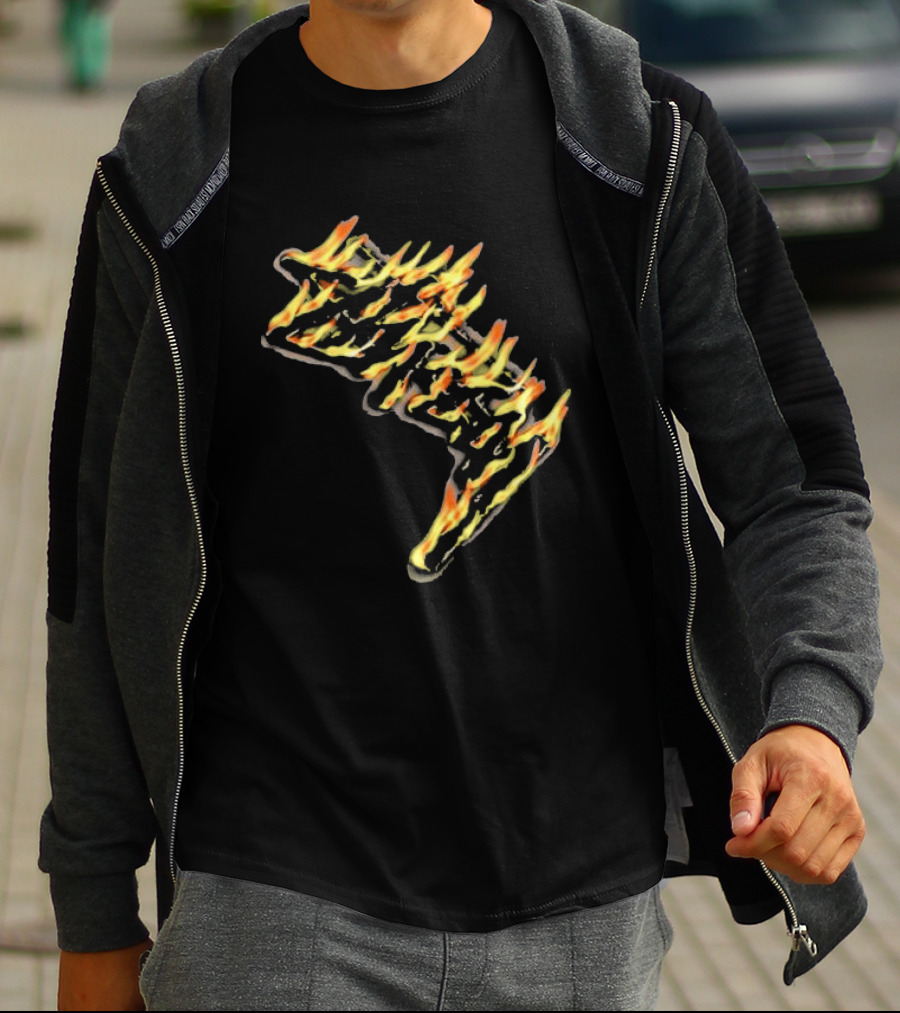 Stussy Burning Stock Flame Graphic Midnight T-Shirt