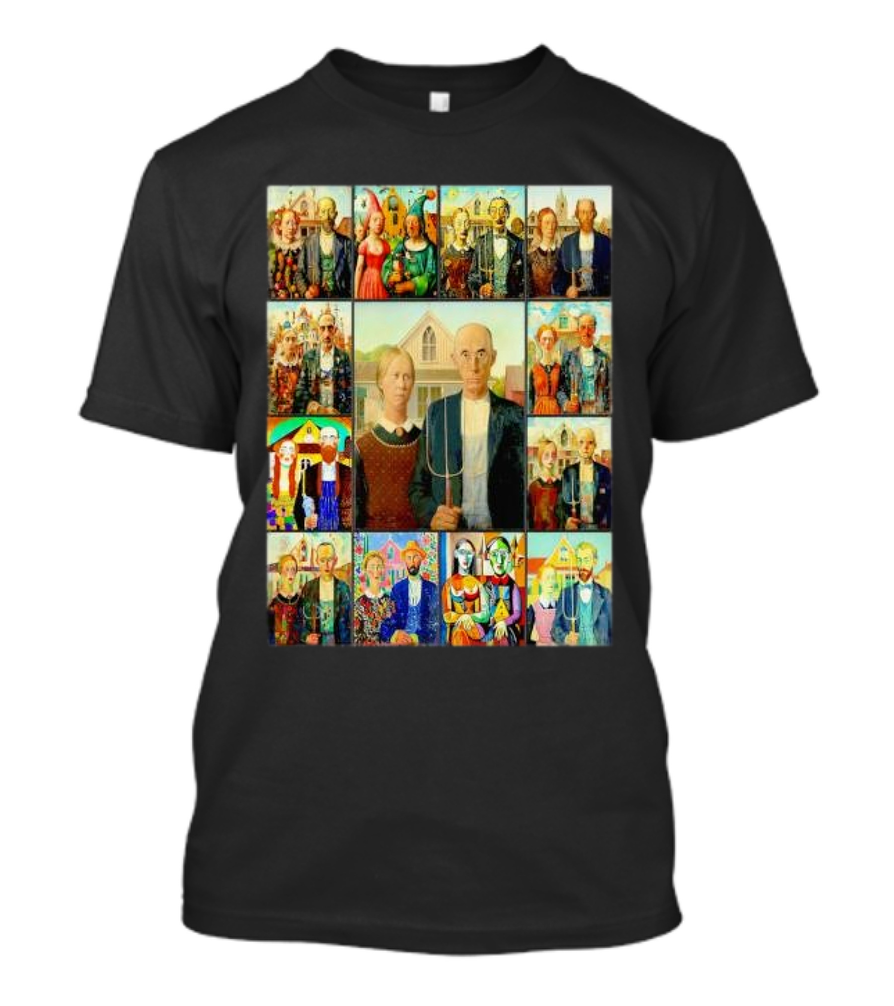 Styles Of American Gothic Painting Variations T-Shirt