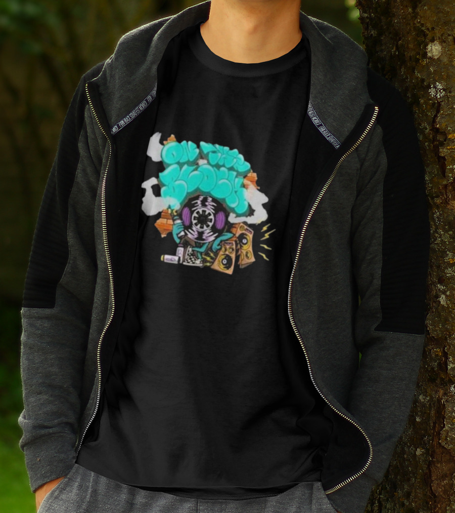 Old This Block Graffiti Tape Art With Speakers And Lightning T-Shirt