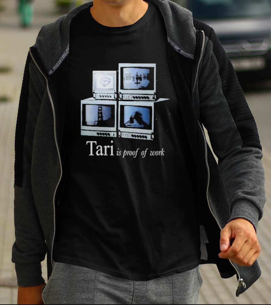 Tari Labs Proof Of Work 1996 Four Vintage Monitors T-Shirt