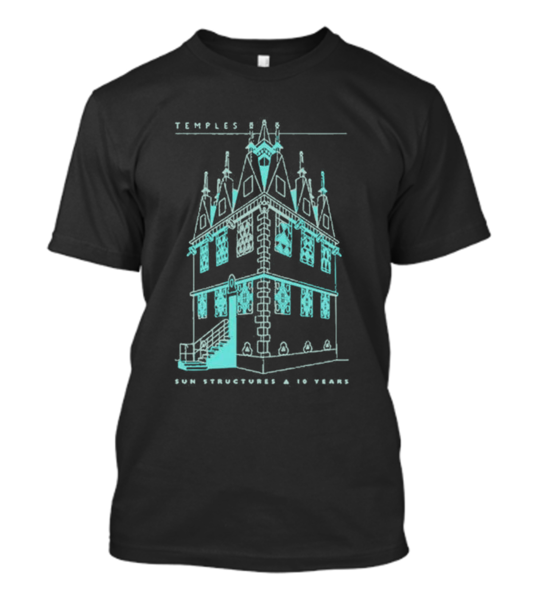 Temple Sun Structure Blueprint Isometric 2025 T-Shirt