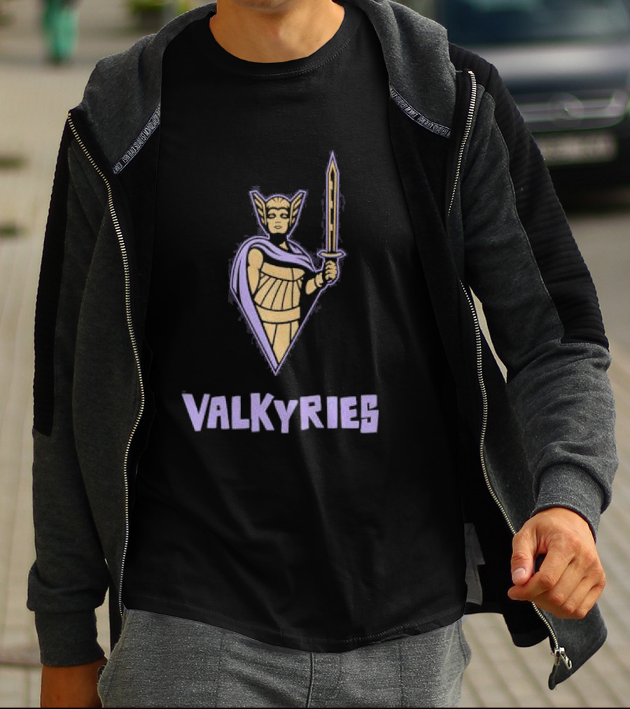 Golden State Valkyries Purple Warrior Sword Icon T-Shirt