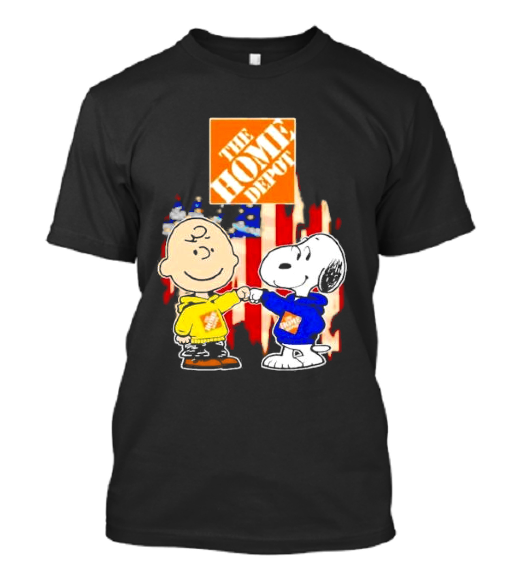 The Home Depot Charlie Brown Snoopy American Flag T-Shirt
