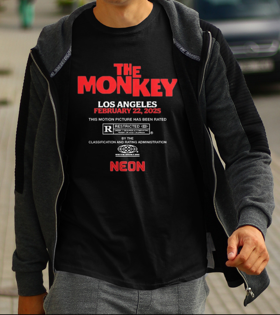 The Monkey Los Angeles February 22 2025 This Motion Picture Has Been Rated R Neon T-Shirt
