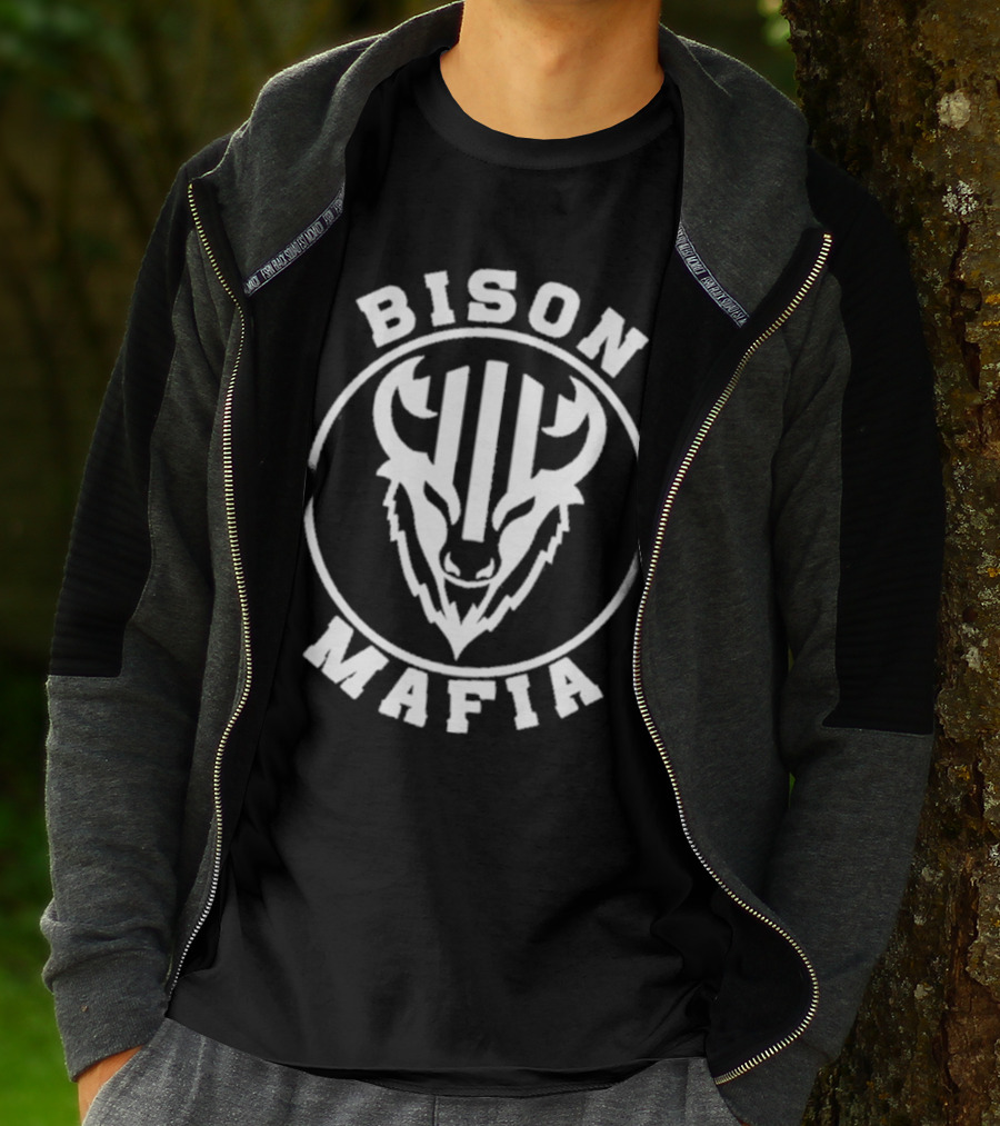 Bison Mafia Upstairs Pub Bold Design T-Shirt