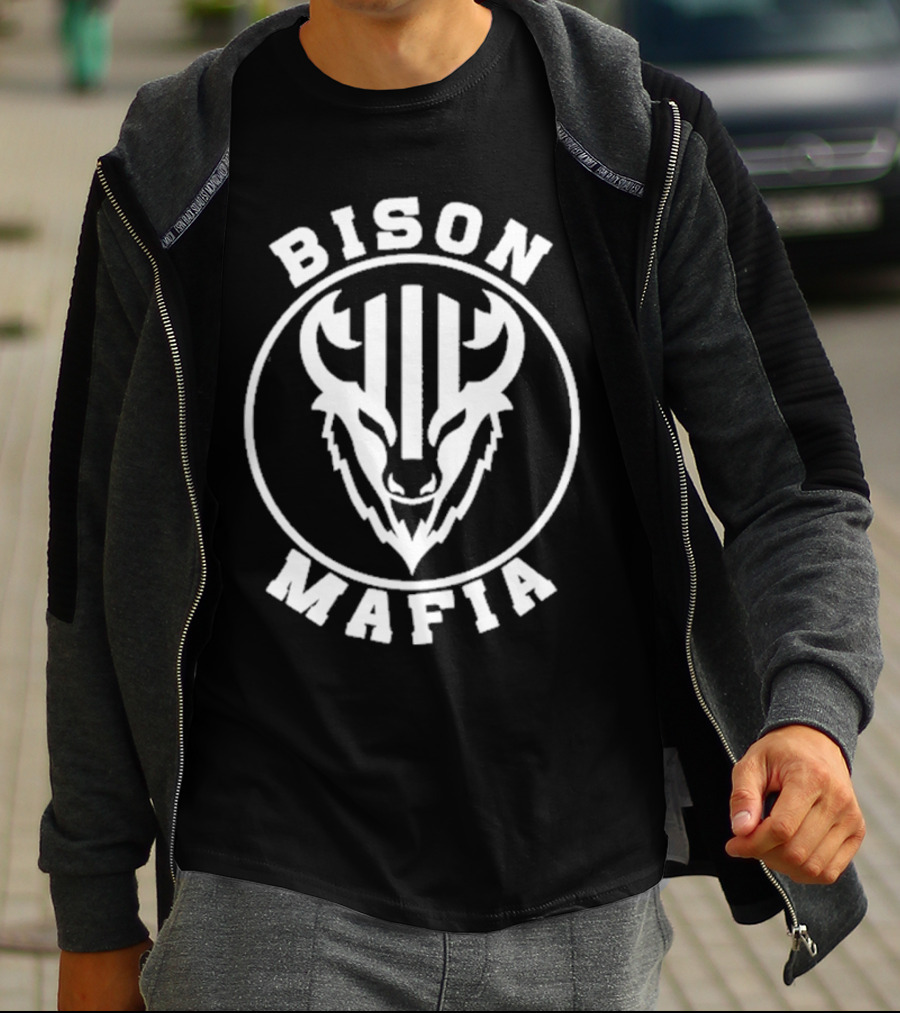 Bison Mafia Upstairs Pub Bold Design T-Shirt