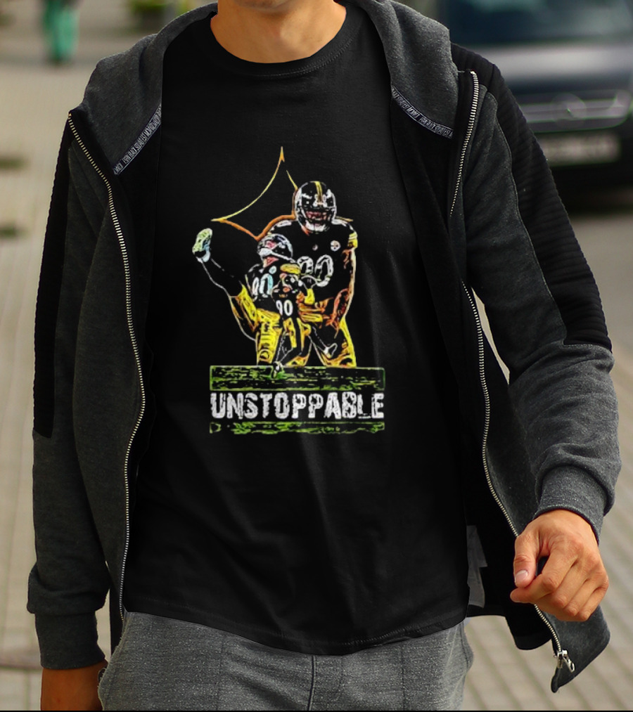 Tj Watt Unstoppable Football Icon In Black And Gold 90 T-Shirt