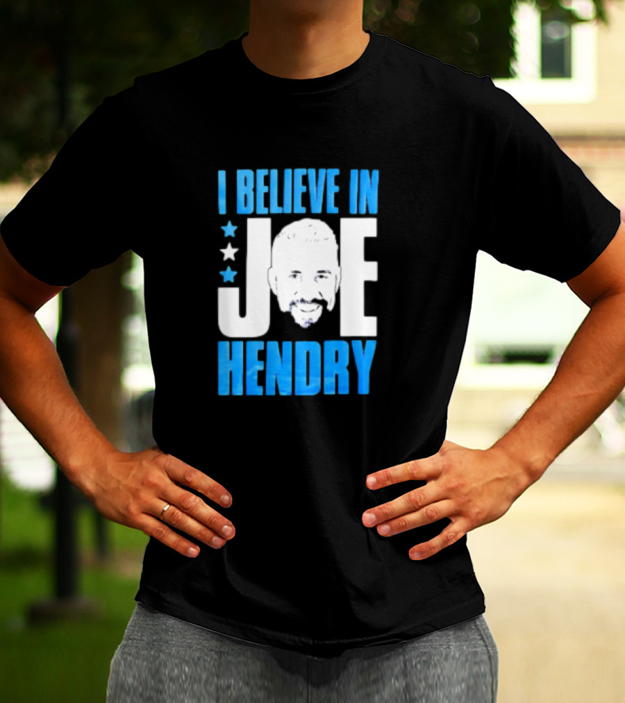 TNA I Believe In Joe Hendry Blue Text And Stars T-Shirt