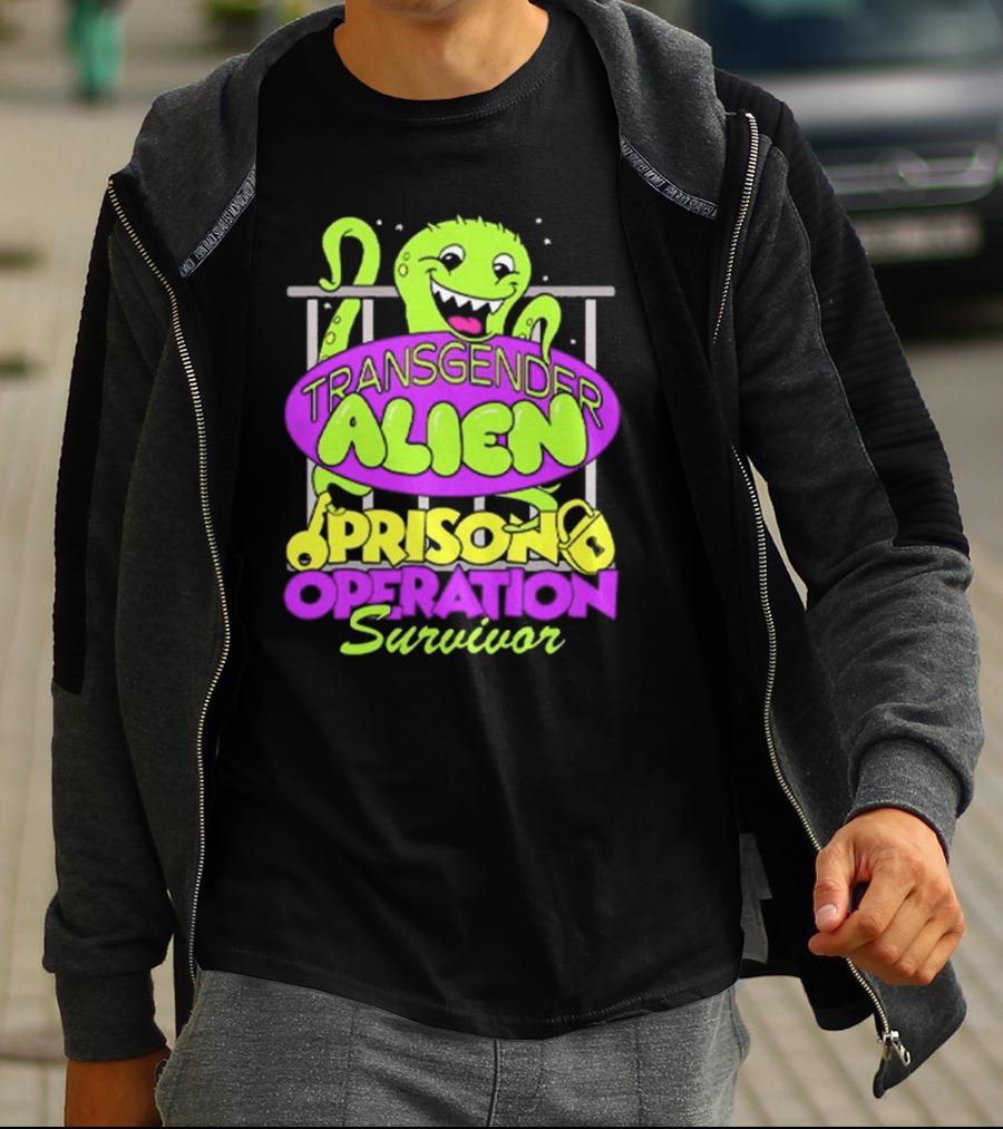 Transgender Alien Prison Operation Survivor Monster With Bars T-Shirt