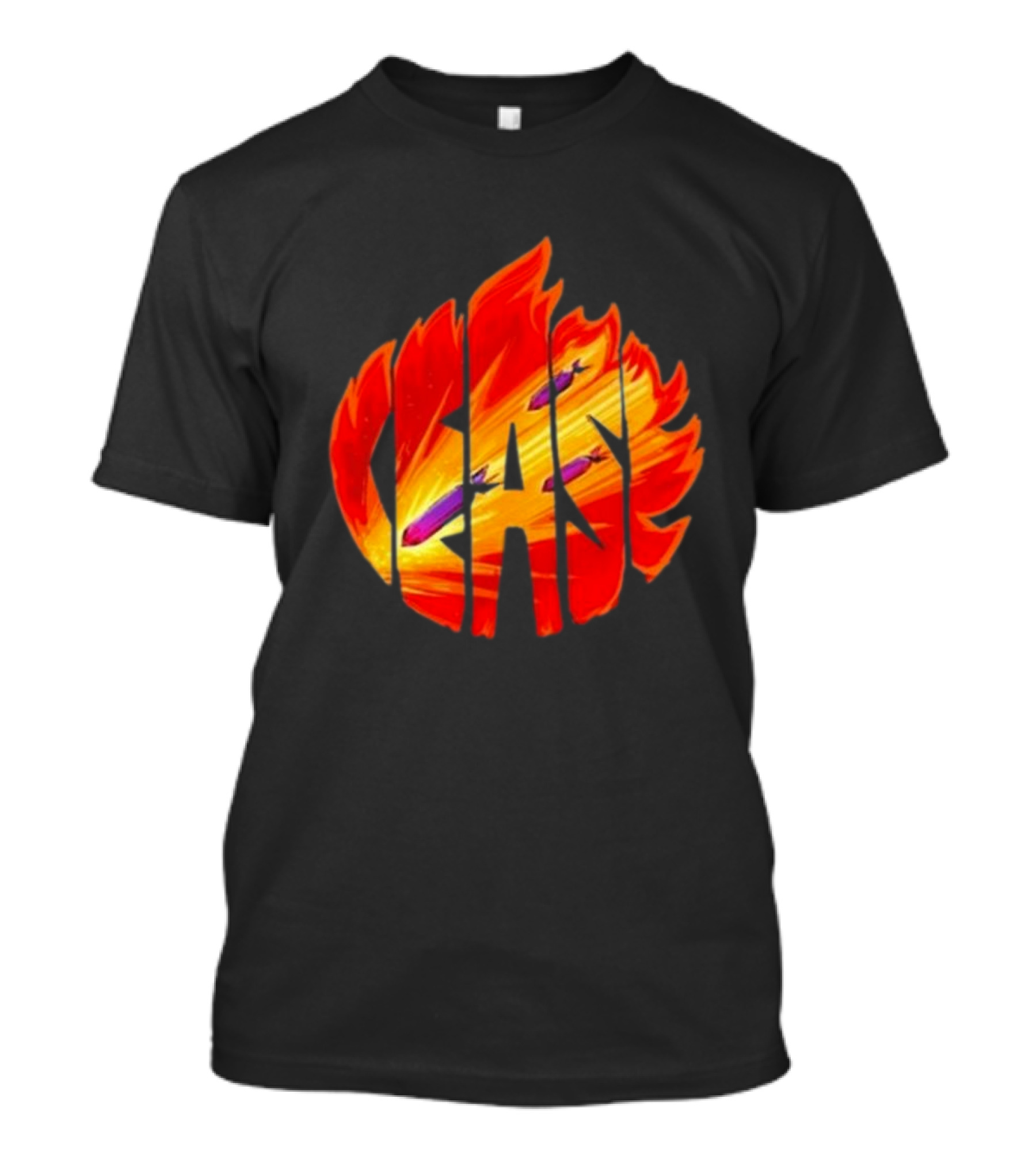 Cease Fire Flame Letters With Missiles T-Shirt