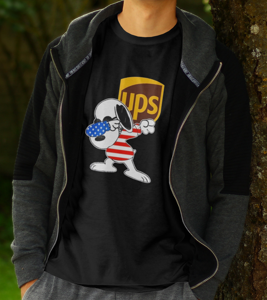UPS Snoopy Dabbing American Flag Style T-Shirt